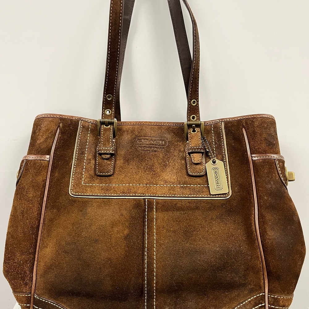 Coach Brown Suede Tote Bag